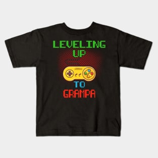 Promoted To Grampa T-Shirt Unlocked Gamer Leveling Up Kids T-Shirt